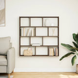 Wall Cube Shelf 12 Compartments Smoked Oak Engineered Wood 860008