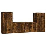 3 Piece TV Cabinet Set Smoked Oak Engineered Wood 3188539