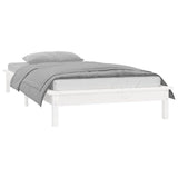 LED Bed Frame without Mattress White 90x200 cm Solid Wood 820592