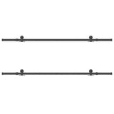 Sliding Door Hardware Kit 427 cm Steel Black 3295784
