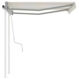 3069897 Manual Retractable Awning with Posts 3x2,5 m Cream