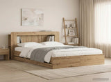 Bed Frame with Storage and Headboard Artisan Oak 140 x 190 cm 3445818