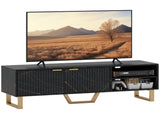 Marble Effect TV Unit, TV Stand Cabinet for up to 70" TVs, Modern TV Cabinet with Shelves and T3398P344814