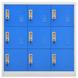 Locker Cabinets 2 pcs Light Grey and Blue 90x45x92.5 cm Steel 3095240