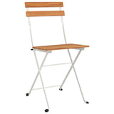 Folding Bistro Chair Set of 4 Natural wood 319975