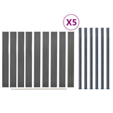 Fence Panel Set Grey 872x186 cm WPC 3211835
