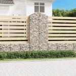 ZNTS Arched Gabion Basket 100x30x220/240 cm Galvanised Iron 153431
