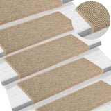Stair Mats 15 pcs 65x21x4 cm Dark Beige Rectangular Edge 326908