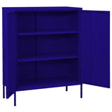 Storage Cabinet Navy Blue Steel Medium Height-Adjustable Shelves 336163