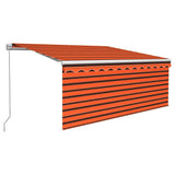 Manual Retractable Awning with Blind&LED 3.5x2.5m Orange&Brown 3069285