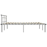 Bed Frame Grey Metal, Plywood 200x200 cm Modern Bed Frame 324840