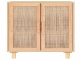 Sideboard Brown 60x30x70 cm Solid Wood Pine and Natural Rattan 345632