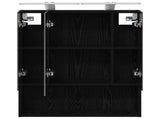Bathroom Mirror Cabinet with Shelf Black Oak 60 x 14.5 x 70 cm 889192