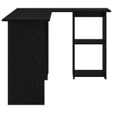 Desk with Shelf Black Oak 142 x 102 x 73 cm Engineered Wood 869291