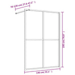 Walk-in Shower Wall with Clear ESG Glass Gold 140x195 cm 154951