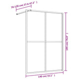 Walk-in Shower Wall with Clear ESG Glass Gold 140x195 cm 154951
