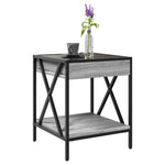 ZNTS Coffee Table with Infinity LED Grey Sonoma 40x40x49 cm 847695