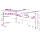 Bookcase Headboard L-Shaped 90 cm Solid Wood Pine 859274