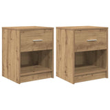 Bedside Cabinets 2 pcs with Drawer Artisan Oak 40x34x50 cm 858784