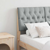Upholstered Headboard Light Grey 120 cm Solid Pine Wood 879349