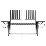 ZNTS 2-Seater Garden Bench 165 cm Black Steel 318819