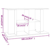 Aquarium Stand Brown Oak 100x40x60 cm Engineered Wood 833590