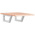 Basin Shelf Wall Mounted Steel and Solid Wood Oak 3302558