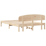 Bed Frame with Headboard Natural 160 x 200 cm Solid Pine Wood 872056