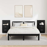Wall-mounted Bedside Cabinet with Drawer 2 pcs Black Oak 880488