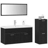 Bathroom Furniture Set 4 pcs Black Oak Engineered Wood 3334370