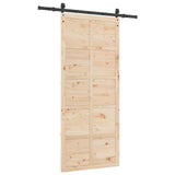 Sliding Door Natural 80 x 208 cm Solid Pine Wood 3445664