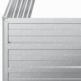 Garden Raised Bed 100x100x77 cm Galvanized Steel Silver 316883