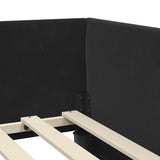 Corner Bed Frame with Headboard Black 80 cm x 200 cm Velvet 42016066
