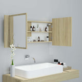 804983 LED Bathroom Mirror Cabinet Sonoma Oak 100x12x45 cm Acrylic