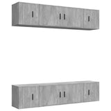 6 Piece TV Cabinet Set Concrete Grey Engineered Wood 3188658