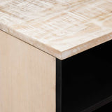 TV Cabinet with Drawer White 80 x 33.5 x 46 cm Solid Mango Wood 4018385