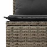 Garden Sofa with Cushion Grey Poly Rattan 3394478