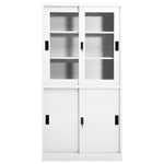 Office Cabinet with Sliding Door White 90x40x180 cm Steel 335962