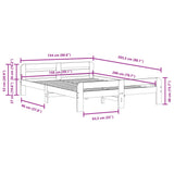 Bed Frame without Mattress Wax Brown 150x200 cm King Size Solid Wood Pine 855471