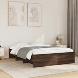 ZNTS Bed Frame without Mattress Brown Oak 140x190 cm Engineered Wood 3295687