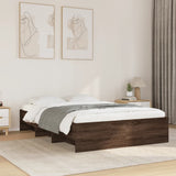 Bed Frame without Mattress Brown Oak 135x190 cm Engineered Wood 3295694
