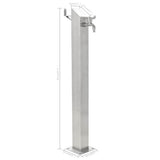 45453 Garden Water Column Stainless Steel Square 95 cm