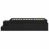 Storage Bed Frame with Storage Black Oak 90 cm Engineered Wood 3335582