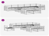 Outdoor Sofa Set 9 pcs Natural Solid Acacia Wood 3373704