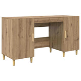Desk with Shelf Artisan Oak 140 x 50 x 75 cm Engineered Wood 886235