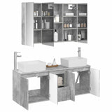 Bathroom Cabinet Set 4 pcs Concrete Grey Engineered Wood 3406426
