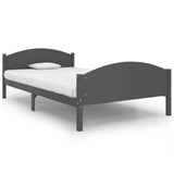 Bed Frame without Mattress Dark Grey Solid Pine Wood 120x200cm 322048