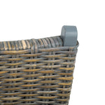 Relaxing Chair Grey Natural Kubu Rattan and Solid Mahogany Wood 285801