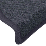 Stair Mats 15 pcs 65x24x4 cm Dark Grey and Blue Half Round Large 322365