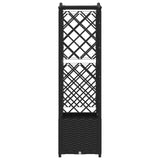 Raised Bed with Trellis and Roof Black 122 x 40 x 141 cm PP 42032536